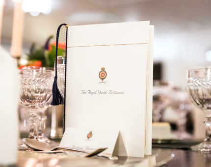 Burns night menus on the table in the State Dining Room