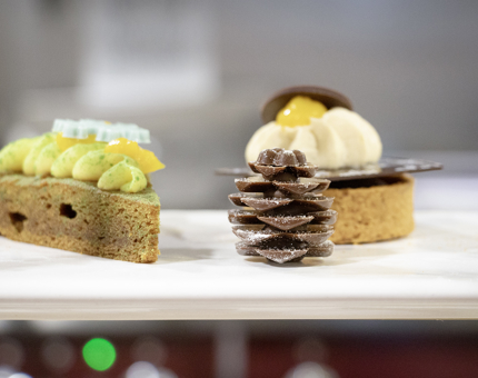 Miniature cakes from the sweet course of Fingal's Afternoon Tea.