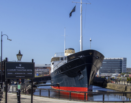 Ship in the port on a sunny day