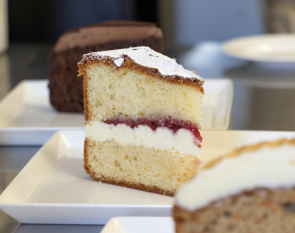 A slice of Victoria sponge cake