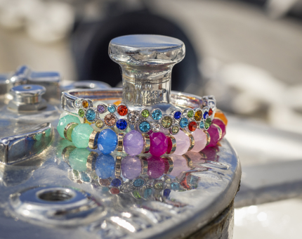 Colourful bracelets.