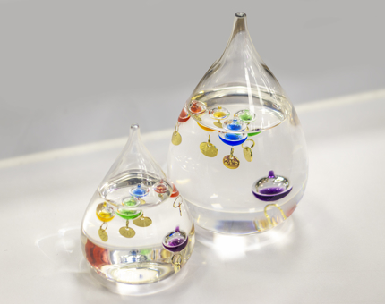 A Galileo thermometer.