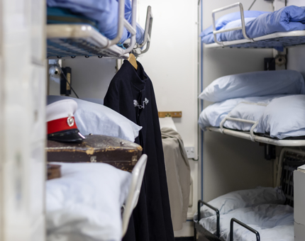 Bunk beds in the Marines Barracks.