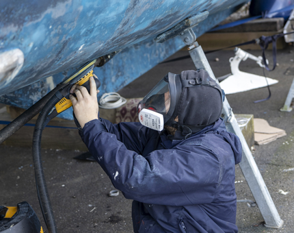 Another view of the Admiral's FML being sanded. 