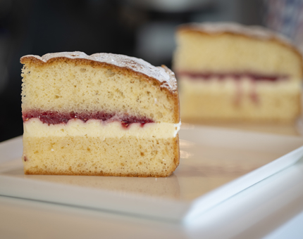 A slice of Victoria sponge. 