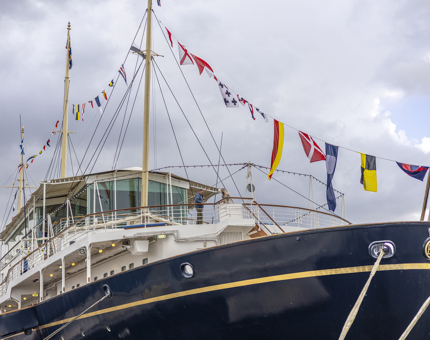 The Bow of Britannia with dress flags