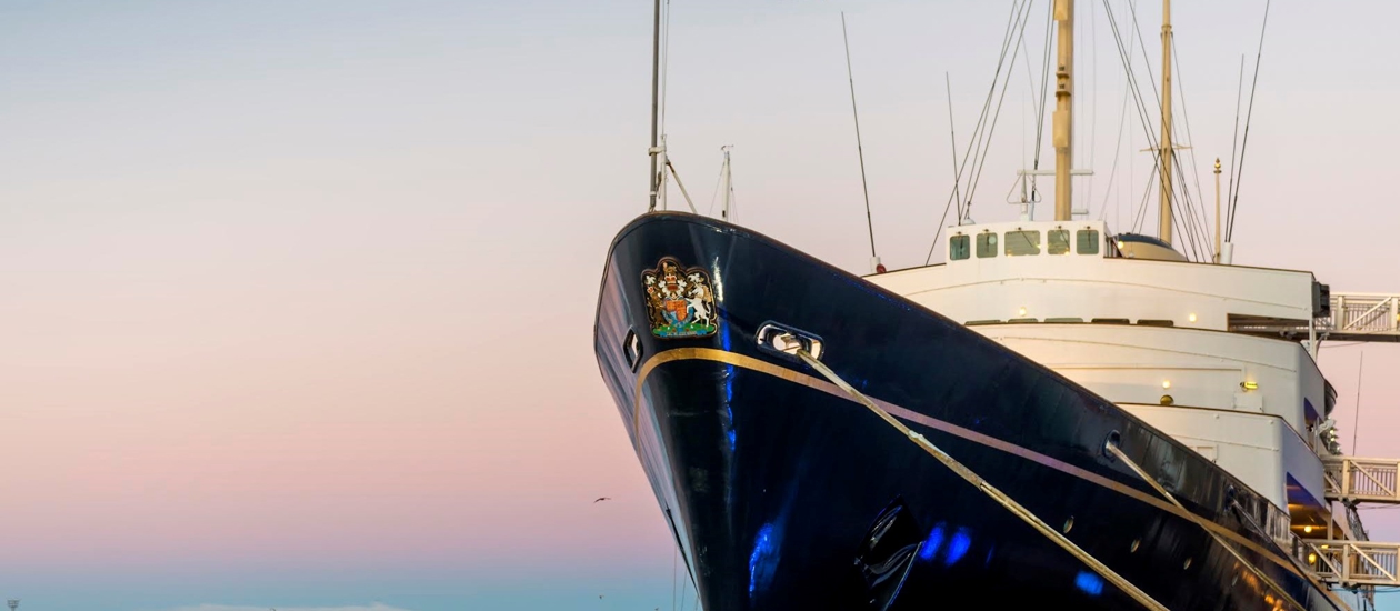 Britannia docked in the evening light