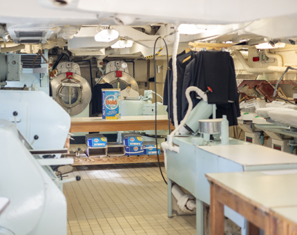 The Laundry aboard The Royal Yacht Britannia in Leith. 